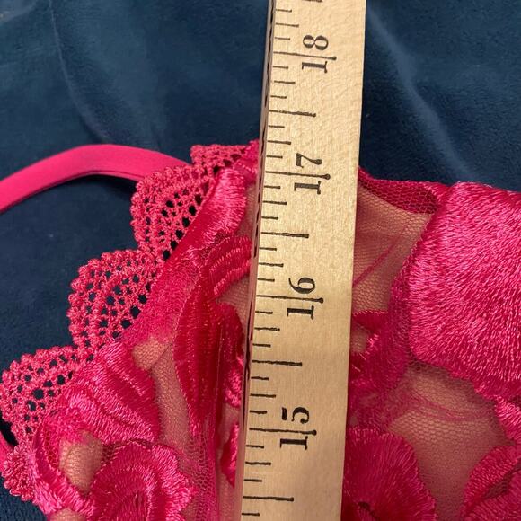 Lulus Mini Dress Hot Pink Lace Floral Bodycon Party Size Large Romantic - Picture 5 of 11